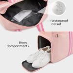 G4Free Pickleball Bag, Pickleball Backpack for Women Men, Tote Bag with Shoe Compartment & Waterproof Pocket,Pink