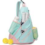 KAVIGOR 2025 Pickleball Sling Bag, Convertible Ultra-Light Backpack with Skin-Soft Fabric & Wet/Dry Pocket, Fits 4 Paddles + Gear