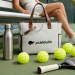 Orelaventino Pickle Ball Bag, Pickleball Tote Bag for Women Men with Paddle Cover Pocket Holds 2-4 Rackets, Pickleball Bags with Shoe Compartment, Pickleball Gifts, Water-Resistant & Lightweight