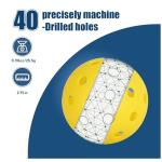 PICKLETECH Pickleball Balls 40 Pack, 40 Holes USAPA Approved Outdoor Pickleball Balls with Mesh Bag, High Bounce & True Flight, Durable Balanced Pickle Balls for Tournament Play, Yellow