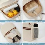 DYSHAYEN Pickleball Backpack, Pickleball Bags for Women, Pickle Ball Paddle Bag Fits 2 Paddles, Best Pickleball Accessories, Pickleball Gifts for Women （Beige）