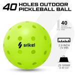 Srikel Outdoor Pickleballs - USAPA Approved Pickleball Balls, Seamless Roto-Molded Design for Durability, 12 Pack Green, Crack-Resistant 40-Hole Pickle Balls for Beginner Intermediate Pro Player