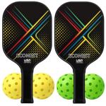 Pickleball Paddles Set of 2 - USAPA Approved Fiberglass Surface Pickleball Set with Pickleball Rackets, Precise Comfortable Grip Pickle Ball Paddle Easy Control for Beginners Intermediates
