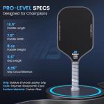 T700 Raw Carbon Fiber Pickleball Paddles, Pickleball Paddles Pro-Level for Aggressive, Offensive Player, Pickleball Paddle with 16mm Polymer Honeycomb Core & Overgrips, Maximum Control & Spin & Power