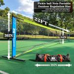 Pickleball Net for Driveway with 22FT Regulation Size Pickleball Net, 4 Outdoor Pickleballs and Carry Bag, Weather Resistance Strong Steel Frame