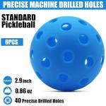 Magicorange Pickleball Balls, 40 Holes Outdoor Pickleballs, High Elasticity & Durable Pickle Balls for All Style Pickleball Paddles (Blue, 6 Pack)