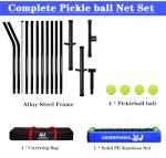 Pickleball Net for Driveway with 22FT Regulation Size Pickleball Net, 4 Outdoor Pickleballs and Carry Bag, Weather Resistance Strong Steel Frame