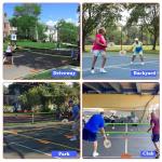 Pickleball Net for Driveway with 22FT Regulation Size Pickleball Net, 4 Outdoor Pickleballs and Carry Bag, Weather Resistance Strong Steel Frame