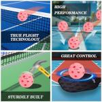 Eliwdshen Indoor Pickleball Balls|Crack-Resistant| 26 Holes | 6Pack| Racket Meets USAPA Standards| High Bounce Durable Practice Pickle Ball for Beginner Intermediate Player|Light Pink
