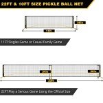 Portable Pickleball Net with Wheels, 22 ft