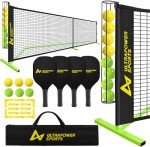 Portable 22ft Pickleball Net Set with Paddles