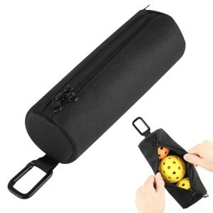 Portable Pickleball Ball Bag with Hook - Black