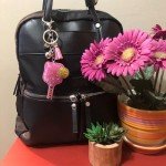 Pink Pickleball Paddle Keychain with Sparkles