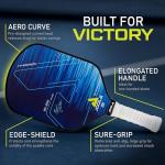 JOOLA Ben Johns Hyperion CAS 16 Pickleball Paddle - Carbon Abrasion Surface with High Grit & Spin, Sure-Grip Elongated Handle, 16mm, with Polypropylene Honeycomb Core, USAPA Approved