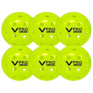 Vulcan | VPRO Flight Outdoor Pickleball | Official Ball of The PPA Tour & MLP | Hi-Vis Yellow | 6 Pack