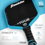 Franklin Sports Pro Pickleball Paddles - FS Tour Series Carbon Fiber Paddles - Official USA Pickleball (USAPA) Approved - Dynasty Pro Player - 16mm Polymer Core - Blue
