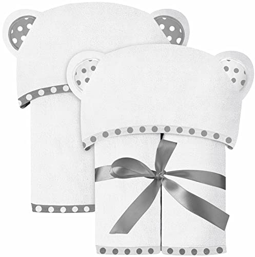 Set of 2 Soft Bamboo Hooded Baby Towels