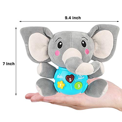Aitbay Plush Elephant Musical Baby Toy, Assorted Colors