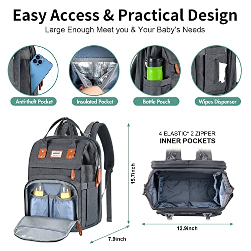 HOBEST Waterproof Travel Diaper Bag with Changing Pad