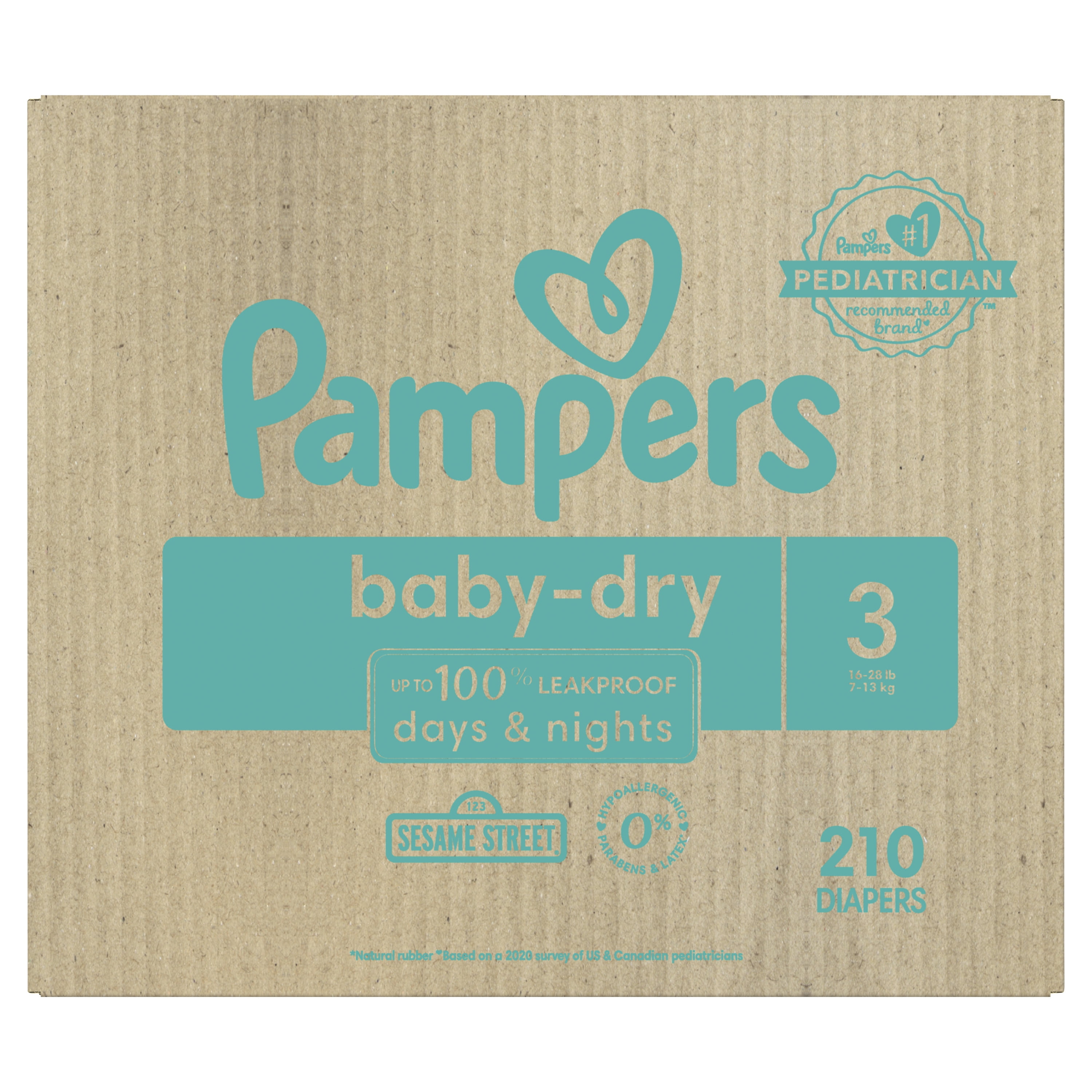 Pampers Baby Dry Diapers Size 3 - 210 Count