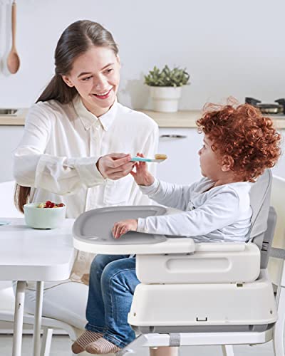 3-in-1 Adjustable Baby High Chair - Red & Gray
