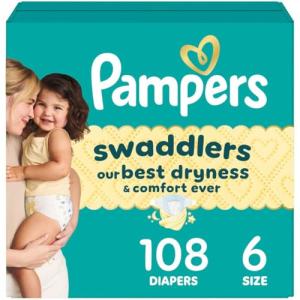 Pampers Swaddlers Size 6 Diapers, 108 Count