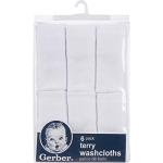 Gerber 6-Pack White Baby Washcloths
