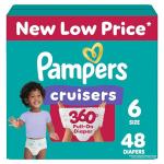 Pampers Diapers - Cruisers 360 - Size 6, 48 Count, Babyproof up to 100% Leakproof Pull-On Diaper