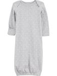 Simple Joys Kid's 3 pack cotton sleeper gowns Sleepwear, Grey/White, Newborn