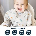 Tiny Twinkle Long Sleeve Bib for Babies & Toddlers | Waterproof Smock Bib for Eating | Machine Washable & Mess-Proof Feeding Essentials | Newborn Shower Gift (Dinosaur, 6–24M)