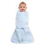 HALO 100% Cotton Sleepsack Swaddle, 3-Way Adjustable Wearable Blanket, TOG 1.5, Baby Blue, Newborn, 0-3 Months