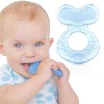Nuby Silicone Teethe-EEZ Teether with Bristles, Includes Hygienic Case, Blue