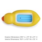 Munchkin Duck Inflatable Baby Bathtub for Babies 6-24 Months, White Hot Heat Alert, Great for Home or Travel, Classic Yellow Ducky