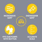 Medla Breast Milk Collection and Storage Bottles with Solid Lids - 6pk/5oz-150mL Breastmilk Container, Compatible with Medela Breast Pumps and Made Without BPA