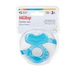 Nuby Silicone Teethe-EEZ Teether with Bristles, Includes Hygienic Case, Blue