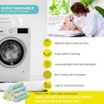 Spasilk Baby Washcloth Wipes Set for Newborn Boys and Girls, Soft Terry Washcloth Set, Pack of 10, Yellow Lines