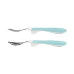 Dr. Brown's Designed to Nourish Soft-Grip Spoon and Fork Set,Teal
