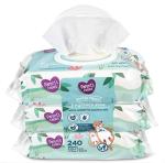 Parent's Choice Gentle Clean Fragrance-free Unscented No Scent Baby Wet Wipes Suitable for Sensitive Skin Infused with Vitamin E and Aloe, 240 Count (Value Pack Includes 3 80-Count Packages) - 1 Pack