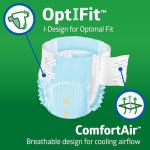 FitRight Adult Diapers, Ultra Heavy Absorbency, L (Waist Size 44in-56in), 20 Count, OptiFit Incontinence Briefs for Men and Women, Disposable, Moisture-Wicking, Leak Protection,