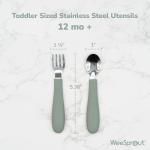 WeeSprout Toddler Utensils, 3 Forks & 3 Spoons, 18/8 Stainless Steel & Food Grade Silicone, Thick Easy-Grip Handles, Perfect Length For New Self Feeders, Gentle On Gums & Teeth, Dishwasher Safe