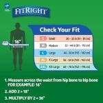 FitRight Adult Diapers, Ultra Heavy Absorbency, L (Waist Size 44in-56in), 20 Count, OptiFit Incontinence Briefs for Men and Women, Disposable, Moisture-Wicking, Leak Protection,
