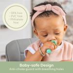 UpwardBaby Self-Feeding Spoon with Choke Barrier - Silicone Baby Spoons Toddler Utensils for Home & Travel, Textured Tips Massage Gums & Baby-Led Weaning, Tiny, Pack of 3, Blue/Gray/Mint