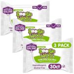 Boogie Wipes, Saline Wipes for Baby & Kids, Nose Booger Wipes for Allergy Relief, Face, Hand & Body, Made with Vitamin E, Aloe and Natural Saline, Unscented, 30 Count (Pack of 3)