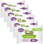Baby Wipes Unscented by Boogie Wipes, Wet Wipes for Face, Hand, Body & Nose, Made with Vitamin E, Aloe, Chamomile and Natural Saline, 30 Count, Pack of 6