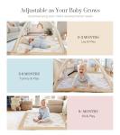 Mallify Washable Tummy Time Mat, Baby Play Gym with 6 Featured Toys and 12 Milestone Cards, Baby Gym for Infant & Toddler, Deluxe Larger Baby Play Mat, Baby Play Mats for Floor, Non Slip Mats