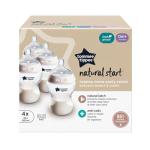 Tommee Tippee Natural Start Anti-Colic 9 oz BPA Free Baby Bottles, 0+ Months, Slow Flow Breast-Like Nipple, Self Sterilizing, Designed for Seamless Transition Between Bottle & Breast, Clear, Pack of 4