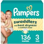 Pampers Swaddlers Diapers, Size 3 (13-26 lbs), 136 Count, Absorbent, Keeps Baby Dry and Comfortable, Skin Safe Disposable Baby Diaper (Packaging May Vary)