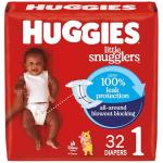 Huggies Size 1 Diapers, Little Snugglers Baby Diapers, Size 1 (8-14 lbs), 32 Count, Packaging May Vary
