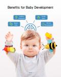 Infinno Baby Wrist Rattle Socks and Foot Finder Set, Perfect Baby Toys for 0-12 Months Newborn Boys and Girls As Shower Gifts, Garden Bug Series