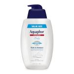Aquaphor Baby Wash and Shampoo, Unscented Baby Shampoo and Wash, 25.4 Fl Oz Pump Bottle